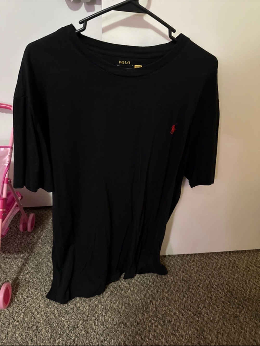 Polo by Ralph Lauren Black Short Sleeve Tee with Red Pony